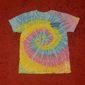 Rainbow tie-dye color tone Bullard link crew tee shirt unisex size medium